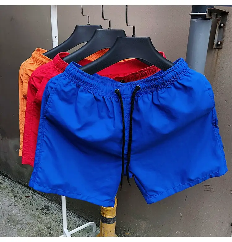 Blue Cotton Casual Shorts for Men Waterproof Surfing Trunks — feature 23