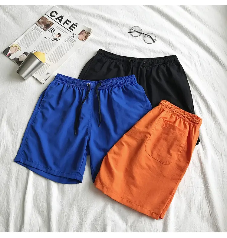 Blue Cotton Casual Shorts for Men Waterproof Surfing Trunks — feature 25