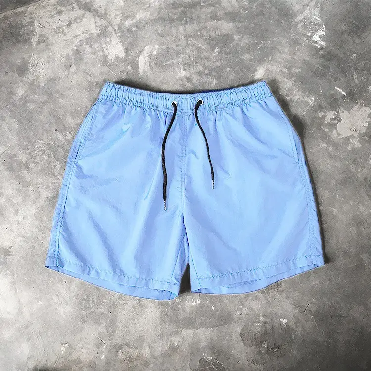 Blue Cotton Casual Shorts for Men Waterproof Surfing Trunks - Image 11