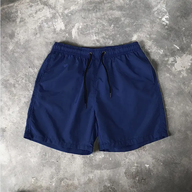 Blue Cotton Casual Shorts for Men Waterproof Surfing Trunks - Image 12