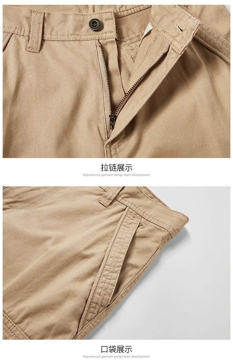 Men's Olive Green Cotton Work Shorts with 4 Pockets — feature 15