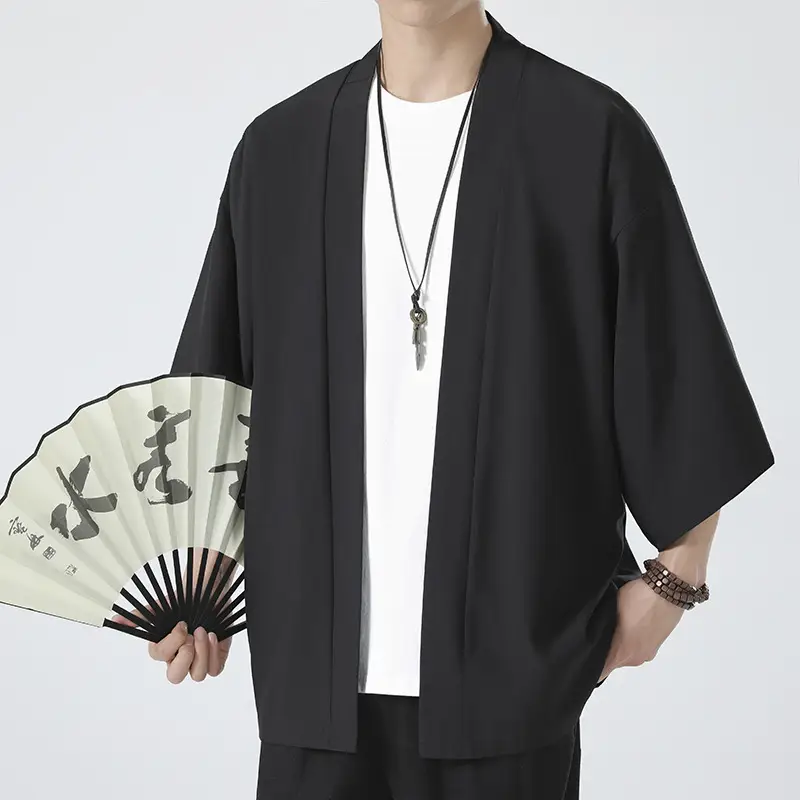 Men's White Ice Silk Sunproof Jacket Han Style - Image 11