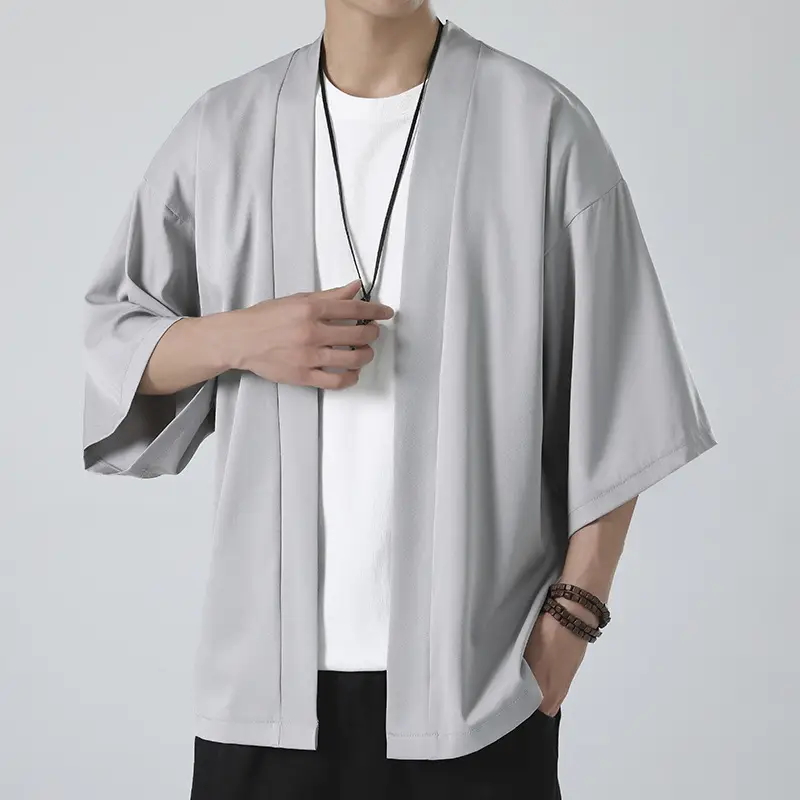 Men's White Ice Silk Sunproof Jacket Han Style — feature 20