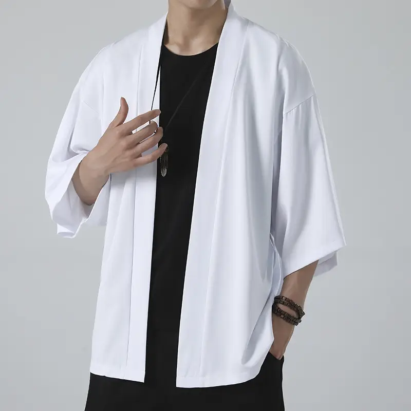 Men's White Ice Silk Sunproof Jacket Han Style — feature 24