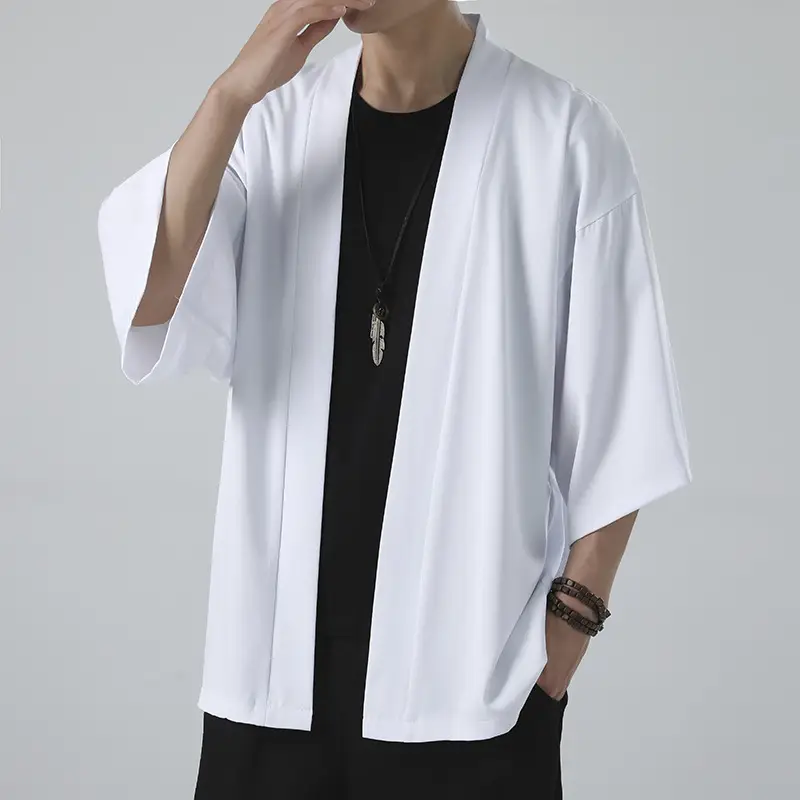 Men's White Ice Silk Sunproof Jacket Han Style — feature 25
