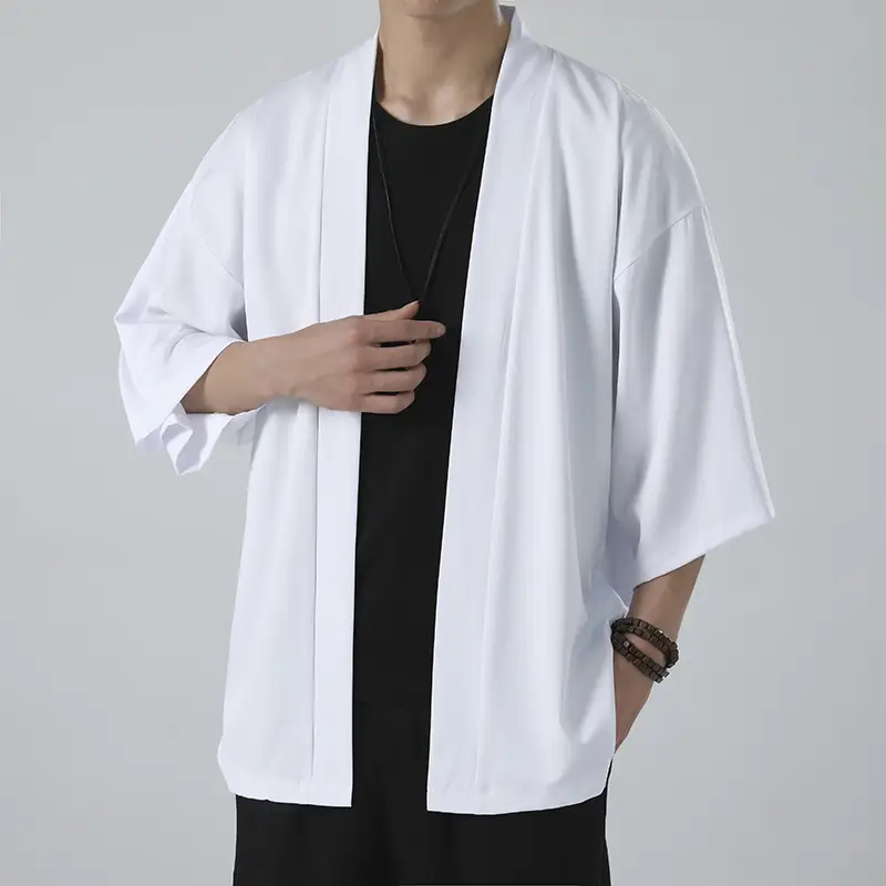 Men's White Ice Silk Sunproof Jacket Han Style — feature 27