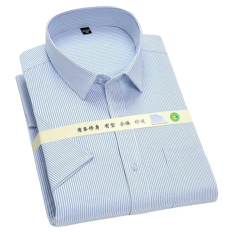 Men Blue Striped Flap Pocket Shirt - Image 14