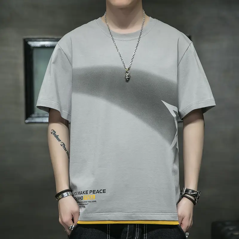 Pure Cotton Paris Print T-Shirt Plus Size Men - Image 12