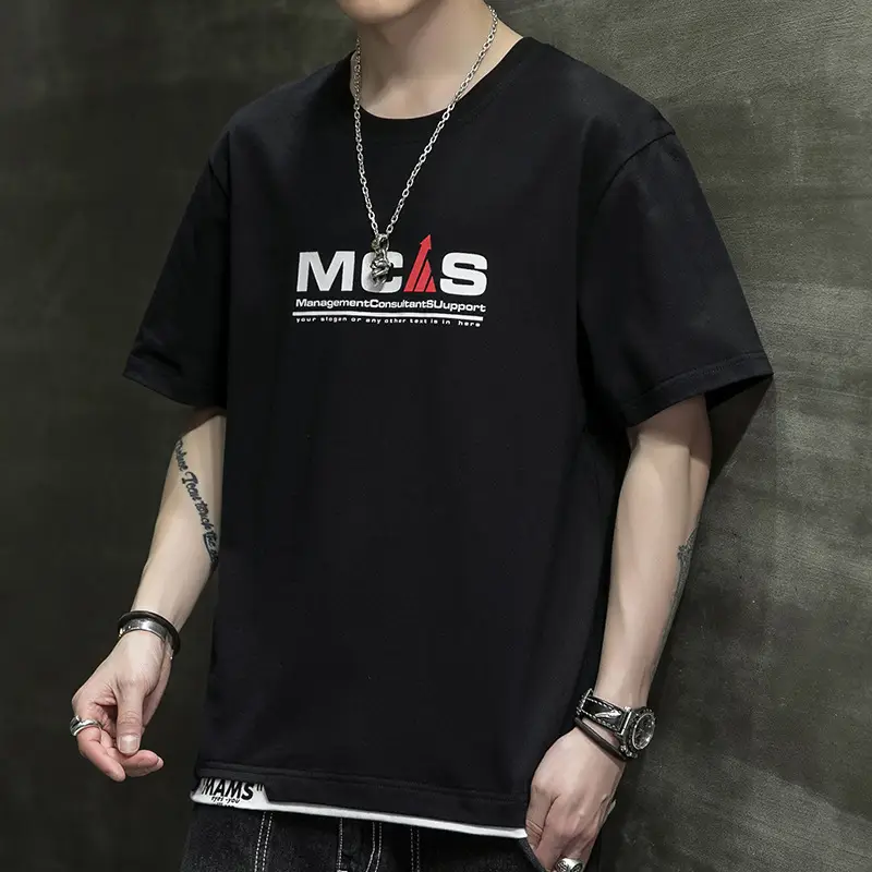 Pure Cotton Paris Print T-Shirt Plus Size Men - Image 4