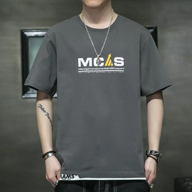 Pure Cotton Paris Print T-Shirt Plus Size Men - Image 5