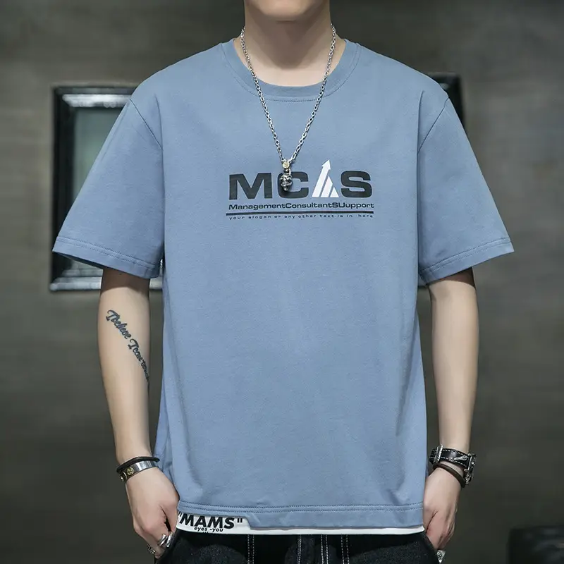 Pure Cotton Paris Print T-Shirt Plus Size Men - Image 6