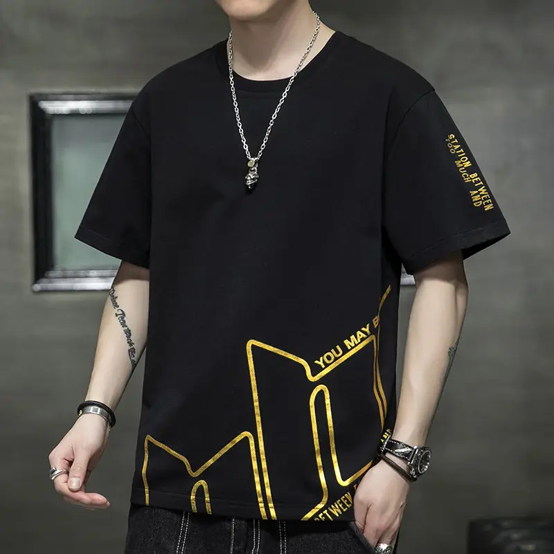 Pure Cotton Paris Print T-Shirt Plus Size Men - Image 9