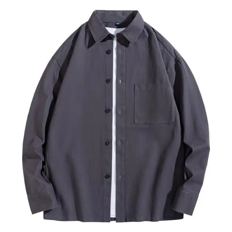 Men's Long Sleeve Pure Cotton Shirt Tan White Button Front - Image 8