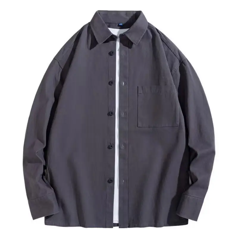 Men's Long Sleeve Pure Cotton Shirt Tan White Button Front - Image 4