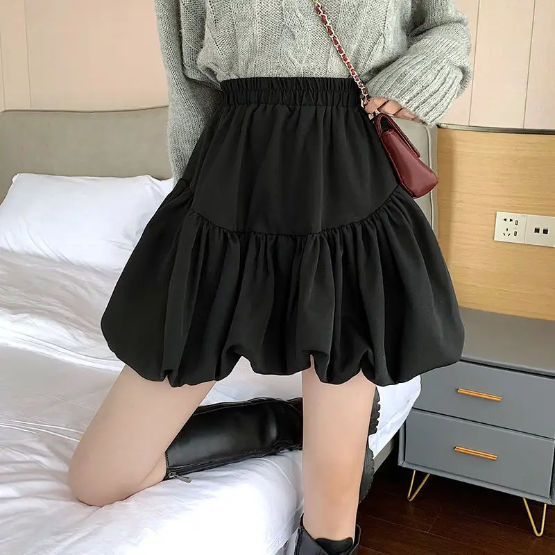 Black Fluffy A-Line Skirt for Women 2025 - Image 4