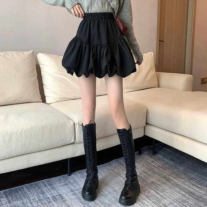 Black Fluffy A-Line Skirt for Women 2025 - Image 5