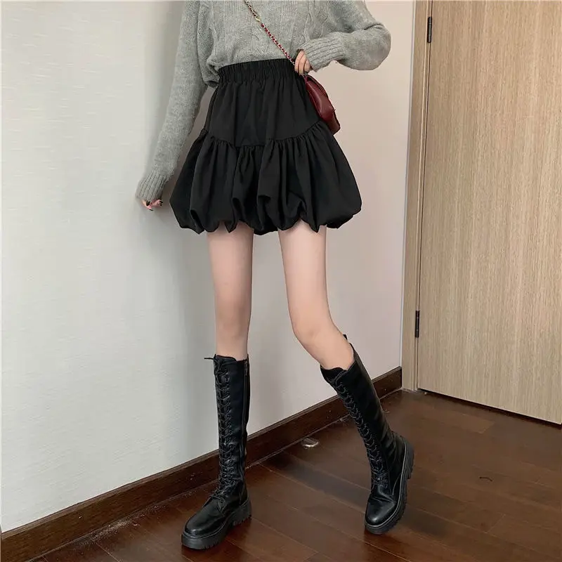Black Fluffy A-Line Skirt for Women 2025 - Image 2