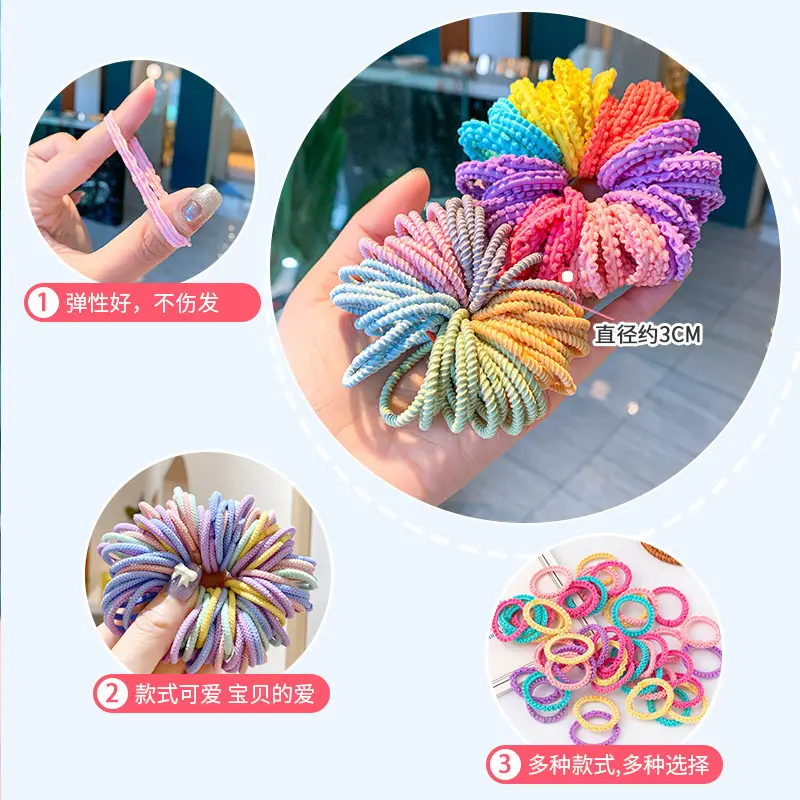 Rubber Hair Ties for Girls 93cm Rainbow - Image 5