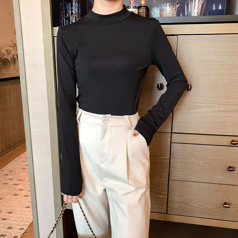 Women's Black Long Sleeve Top with White Pants Set - Image 7