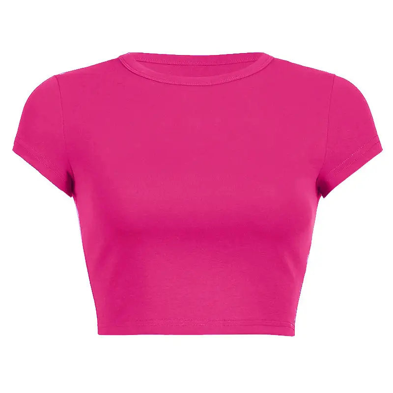 Women Brown Cotton Short Sleeve T-Shirt Casual Summer - Image 8