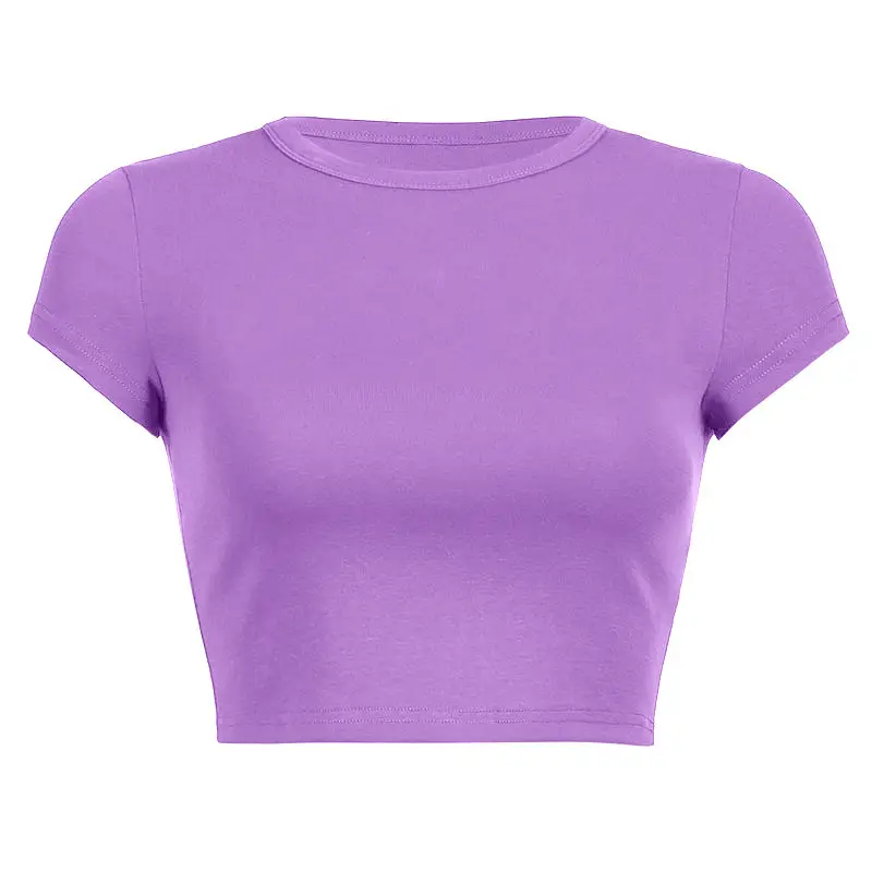 Women Brown Cotton Short Sleeve T-Shirt Casual Summer - Image 3