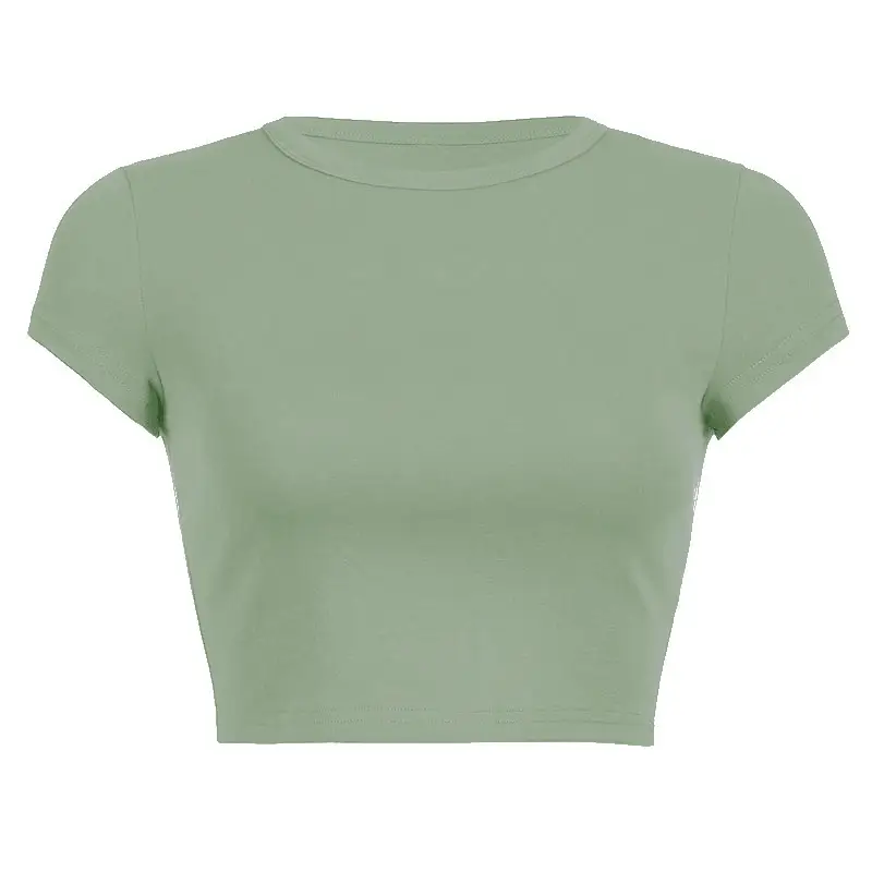 Women Brown Cotton Short Sleeve T-Shirt Casual Summer - Image 12