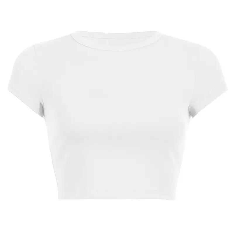 Women Brown Cotton Short Sleeve T-Shirt Casual Summer - Image 6