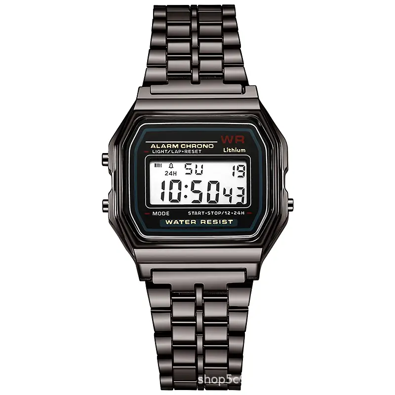 Foreign trade explosions LED electronic watch WR F91W steel belt A159 Harajuku wind Kakashi watch multi-function watch - Image 3