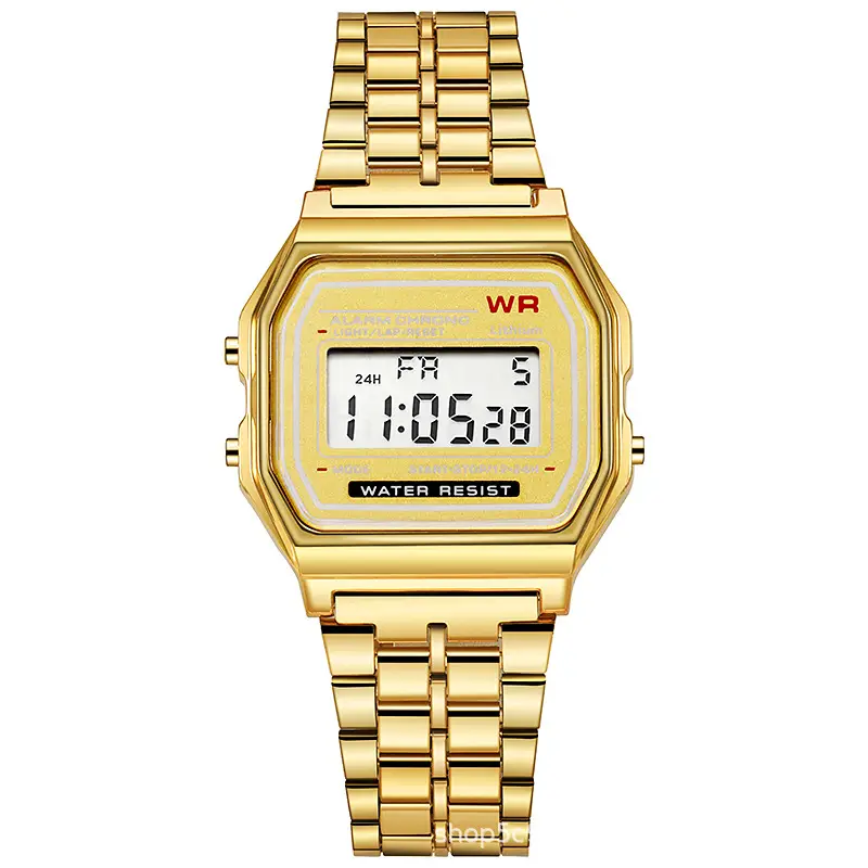 Foreign trade explosions LED electronic watch WR F91W steel belt A159 Harajuku wind Kakashi watch multi-function watch - Image 2