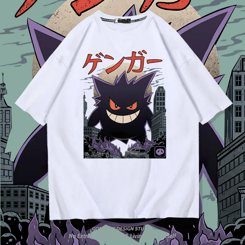 Y Pokémon Ghost Baby Anime T-Shirt Green Short Sleeve - Image 13