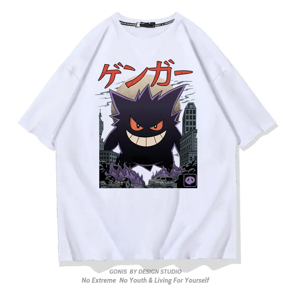 Y Pokémon Ghost Baby Anime T-Shirt Green Short Sleeve - Image 2