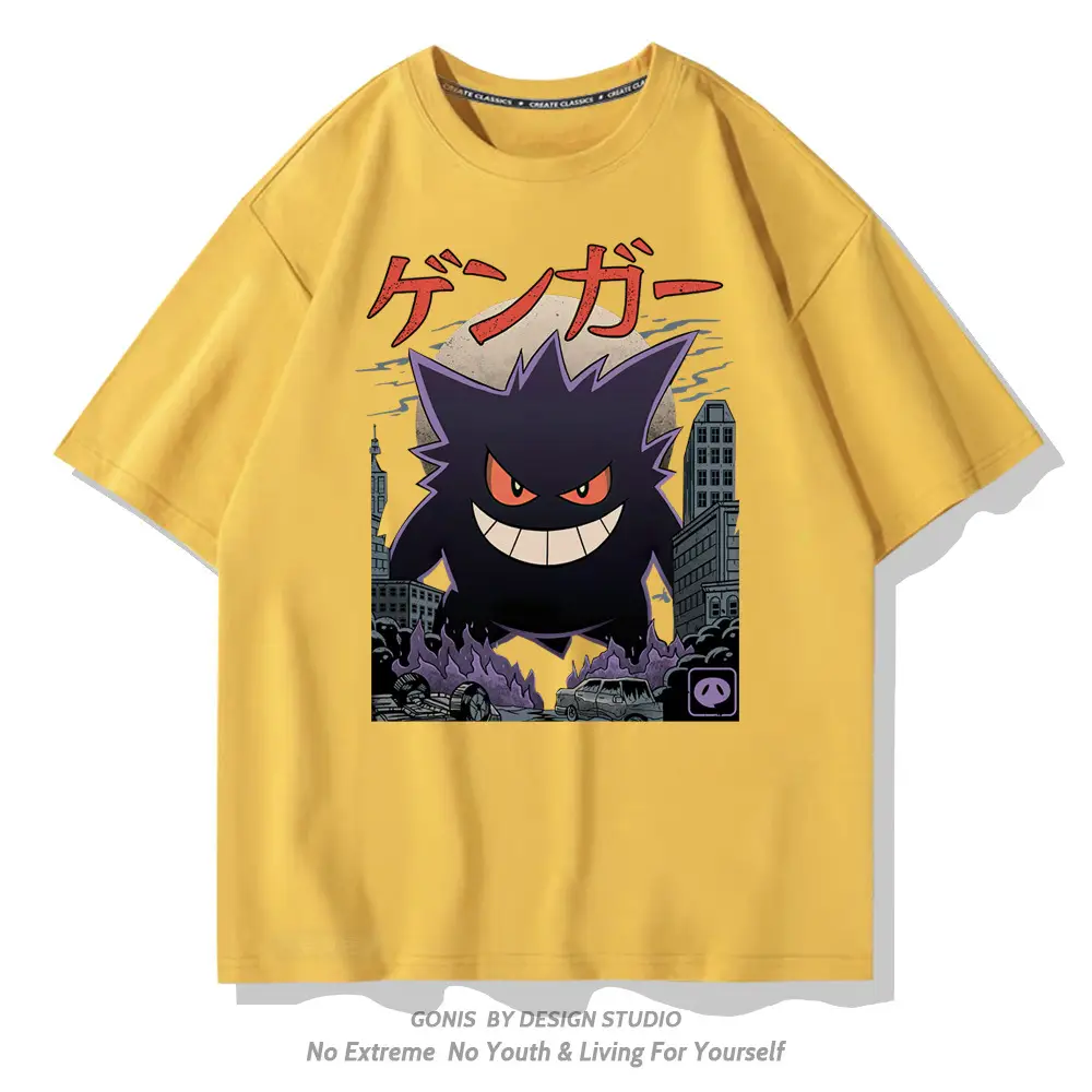 Y Pokémon Ghost Baby Anime T-Shirt Green Short Sleeve - Image 3