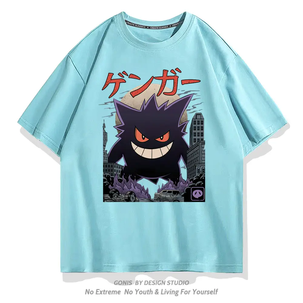 Y Pokémon Ghost Baby Anime T-Shirt Green Short Sleeve - Image 7