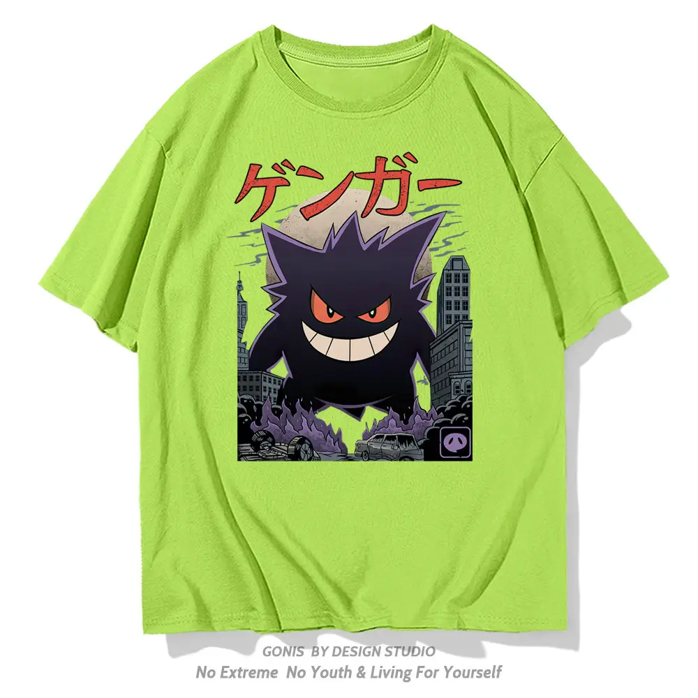Y Pokémon Ghost Baby Anime T-Shirt Green Short Sleeve - Image 9