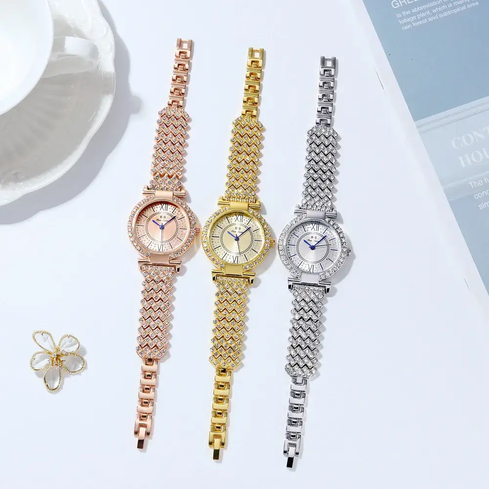 Rose Gold Diamond Bracelet Quartz Watch for Women - Image 7