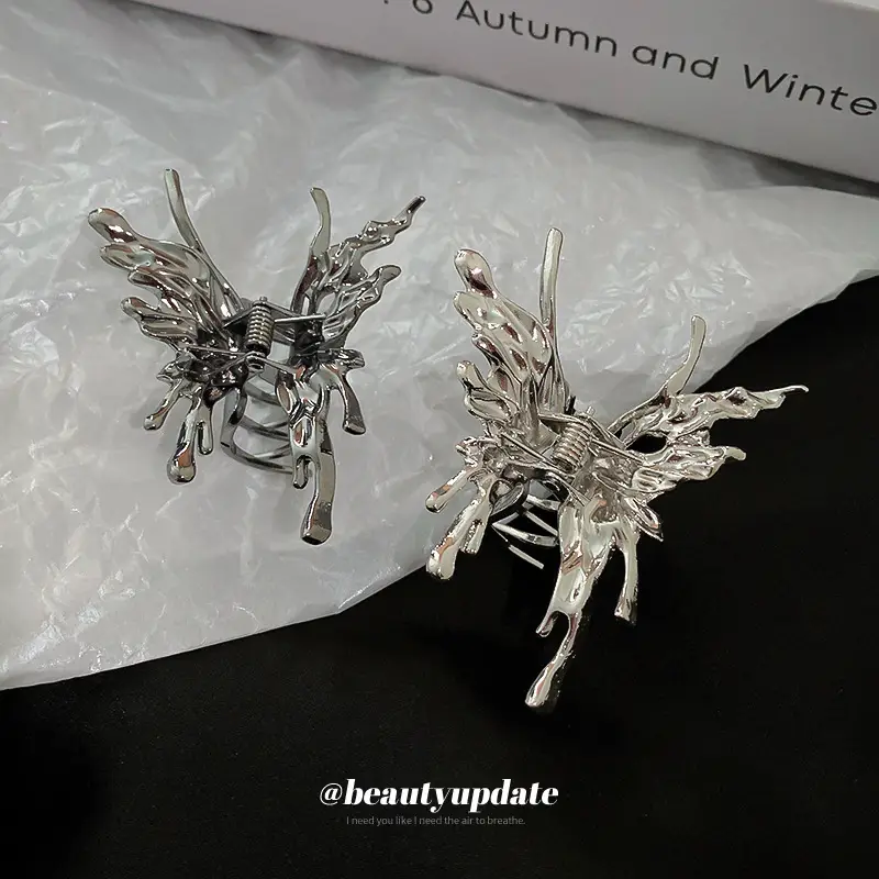 European & American Exaggerated Butterfly Hairpin Clips Metal Cold Wind Back Head Shark Clip Design - Image 2