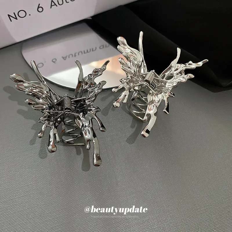 European & American Exaggerated Butterfly Hairpin Clips Metal Cold Wind Back Head Shark Clip Design - Image 4