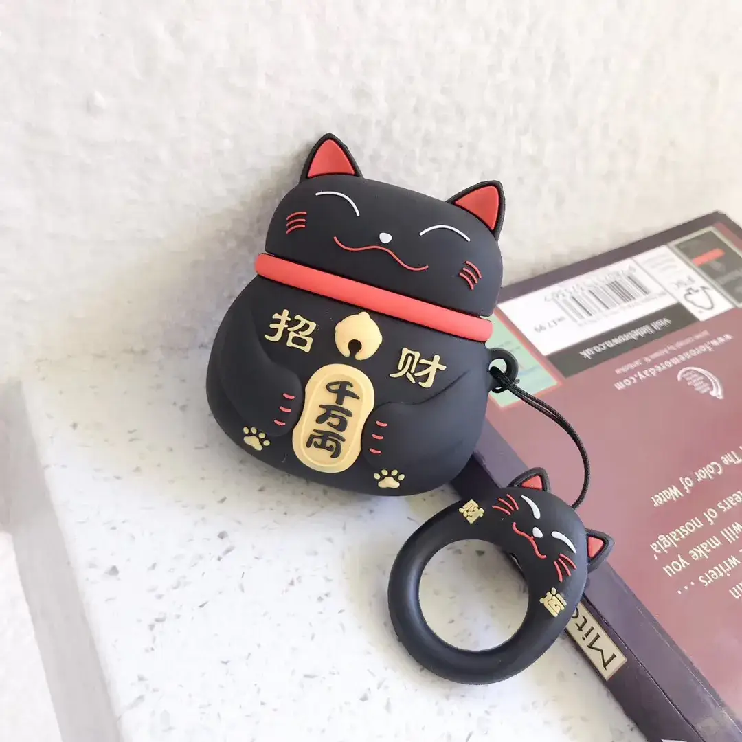 Cat Design Bluetooth Headphone Cover White Anti-Fall - Image 6