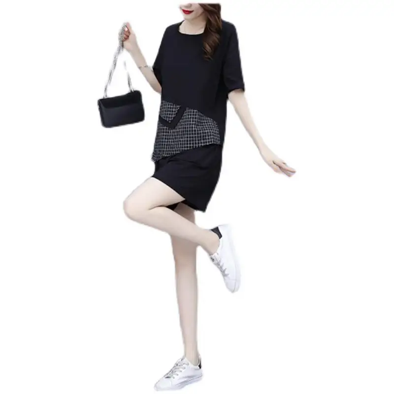 Summer Korean Style Plus Size Casual Shorts Set - Image 6