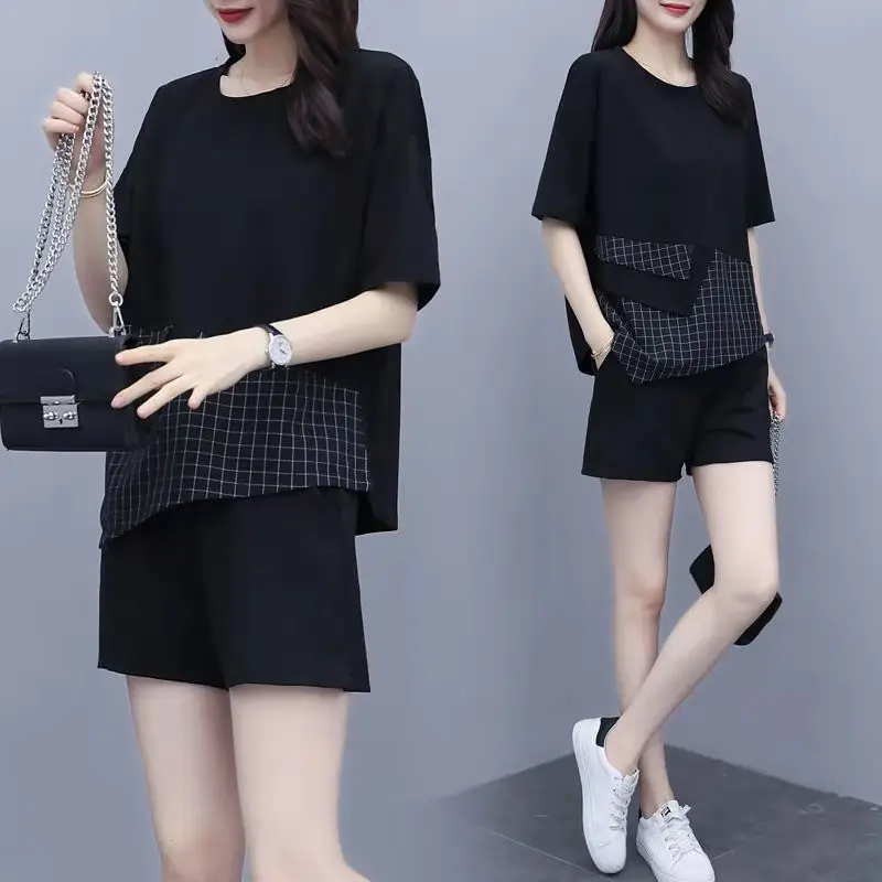 Summer Korean Style Plus Size Casual Shorts Set — feature 1
