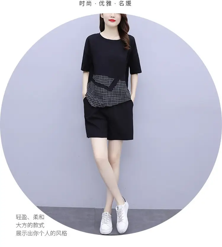 Summer Korean Style Plus Size Casual Shorts Set — feature 9