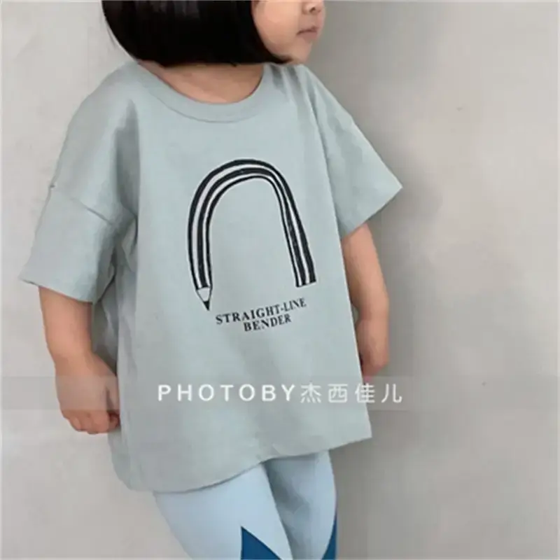 Kids Summer T-Shirt Strayline Pattern Light Blue - Image 4