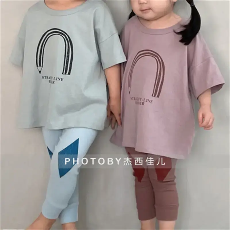 Kids Summer T-Shirt Strayline Pattern Light Blue - Image 5