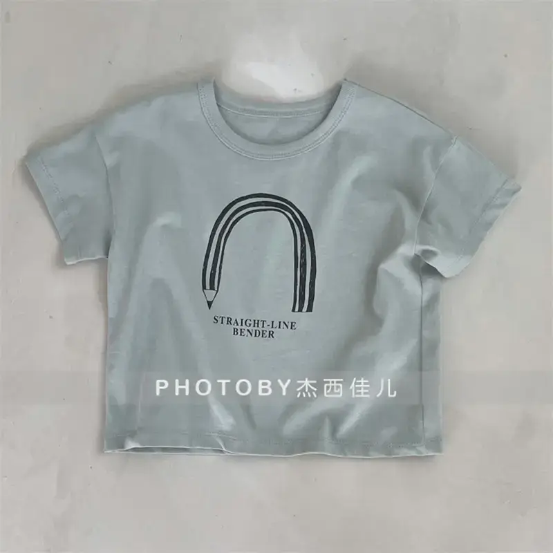 Kids Summer T-Shirt Strayline Pattern Light Blue - Image 2