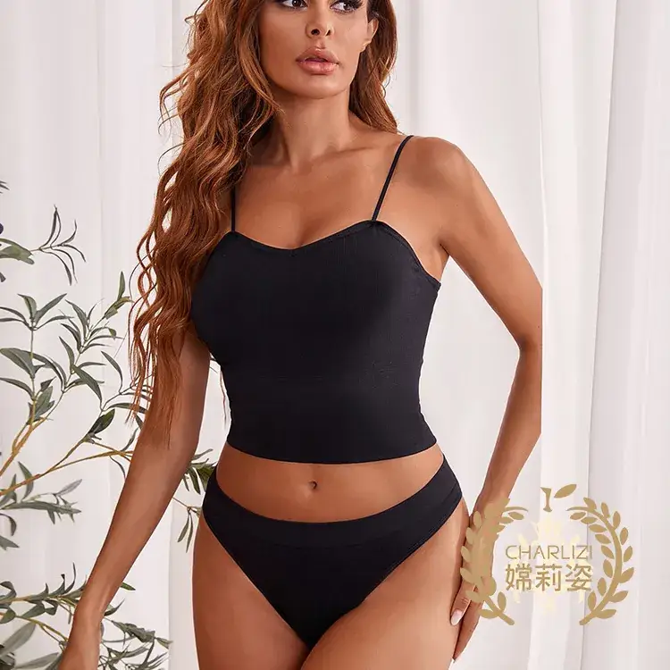 Black Seamless Back Underwear for Women - Image 2