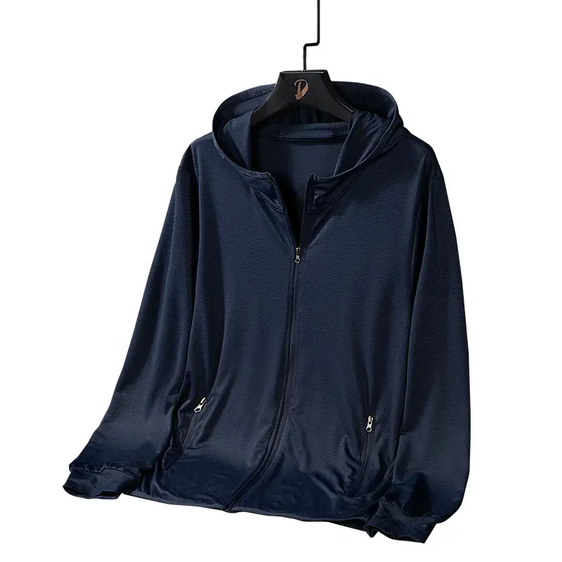 Men's Ice Silk Hoodie Grey Skin-Breathable
