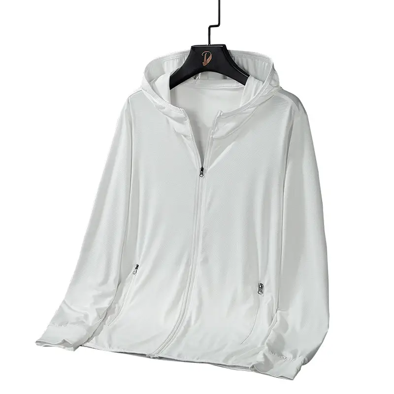 Men's Ice Silk Hoodie Grey Skin-Breathable