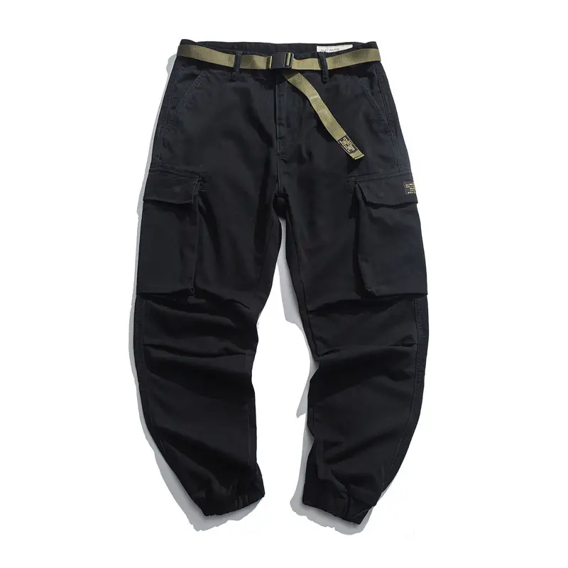 Men's Tanned Cargo Pants with Belt Buckle