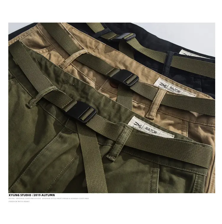 Men's Tanned Cargo Pants with Belt Buckle — feature 2