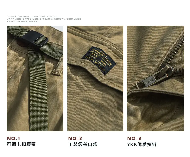 Men's Tanned Cargo Pants with Belt Buckle — feature 3